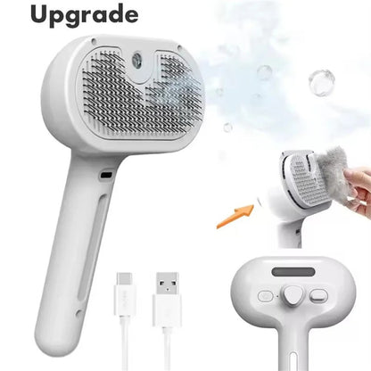 3-in-1 Dog Hair Brush Cat Hair Brush Electric Pet Cleaning Brush Steam Spray Brush Massage Hair Removal Comb Anti-Tangle Brush